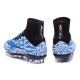 2015 Homme Chaussures Football Mercurial Superfly FG Léopard Blanc Bleu Noir