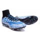 2015 Homme Chaussures Football Mercurial Superfly FG Léopard Blanc Bleu Noir