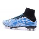 2015 Homme Chaussures Football Mercurial Superfly FG Léopard Blanc Bleu Noir