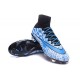 2015 Homme Chaussures Football Mercurial Superfly FG Léopard Blanc Bleu Noir