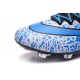 2015 Homme Chaussures Football Mercurial Superfly FG Léopard Blanc Bleu Noir