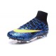 Chaussures Mercurial Superfly IV FG Nouvelle Pas Cher Léopard Bleu Noir Volt