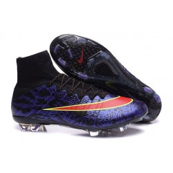 Chaussures Mercurial Superfly IV FG Nouvelle Pas Cher Léopard Violet Noir Rouge