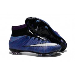 Chaussures Mercurial Superfly IV FG Nouvelle Pas Cher Violet Noir Blanc Multicolore