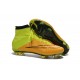 2015 Homme Chaussures Football Mercurial Superfly FG Cuir Jaune Volt Noir