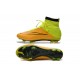 2015 Homme Chaussures Football Mercurial Superfly FG Cuir Jaune Volt Noir