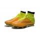 2015 Homme Chaussures Football Mercurial Superfly FG Cuir Jaune Volt Noir