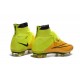 2015 Homme Chaussures Football Mercurial Superfly FG Cuir Jaune Volt Noir