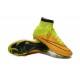 2015 Homme Chaussures Football Mercurial Superfly FG Cuir Jaune Volt Noir