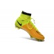 2015 Homme Chaussures Football Mercurial Superfly FG Cuir Jaune Volt Noir