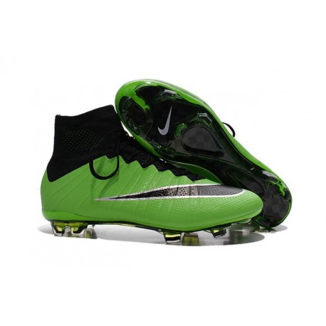 2015 Homme Chaussures Football Mercurial Superfly FG Vert Noir