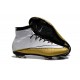 Chaussures Mercurial Superfly IV FG Nouvelle Pas Cher CR501 Blanc Or Noir