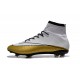 Chaussures Mercurial Superfly IV FG Nouvelle Pas Cher CR501 Blanc Or Noir