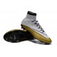 Chaussures Mercurial Superfly IV FG Nouvelle Pas Cher CR501 Blanc Or Noir