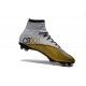 Chaussures Mercurial Superfly IV FG Nouvelle Pas Cher CR501 Blanc Or Noir