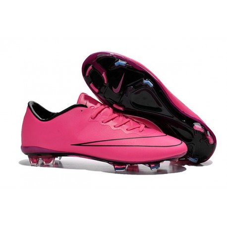 2015 Crampons de Foot Nike Mercurial Vapor X FG Homme Hyper Rose Noir