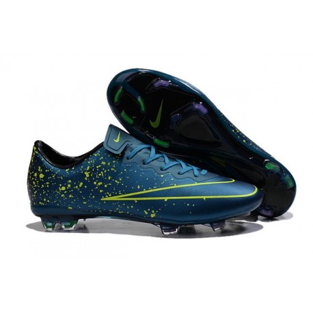 Chaussures de Football Nike Mercurial Vapor 10 FG Bleu Noir Volt