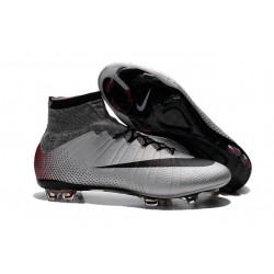 2016 Homme Chaussures Football Mercurial Superfly FG CR 500 Argenté Gris Noir Rouge