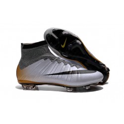 2016 Homme Chaussures Football Mercurial Superfly FG CR7 500 Argenté Gris Noir Or