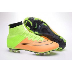 Chaussures Mercurial Superfly IV FG Nouvelle Pas Cher Cuir Beige Noir Volt