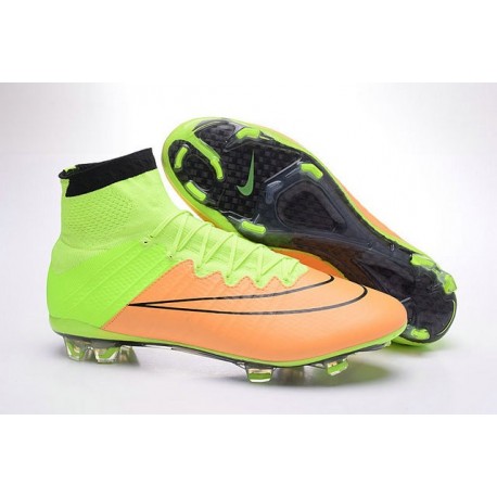 Chaussures Mercurial Superfly IV FG Nouvelle Pas Cher Cuir Beige Noir Volt