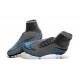 Nouvelles chaussures Nike HyperVenom Phantom II FG Football Crampons Bleu Gris Noir