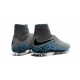 Nouvelles chaussures Nike HyperVenom Phantom II FG Football Crampons Bleu Gris Noir