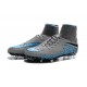 Nouvelles chaussures Nike HyperVenom Phantom II FG Football Crampons Bleu Gris Noir