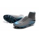 Nouvelles chaussures Nike HyperVenom Phantom II FG Football Crampons Bleu Gris Noir