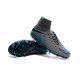 Nouvelles chaussures Nike HyperVenom Phantom II FG Football Crampons Bleu Gris Noir