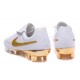 Nouvelle Chaussure de Football Nike Tiempo Legend V FG R10 Blanc Or