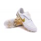 Nouvelle Chaussure de Football Nike Tiempo Legend V FG R10 Blanc Or