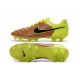 Chaussure de Football Nike Tiempo Legend V FG Pas Cher Beige Noir Volt