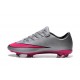 Chaussures de Football Nike Mercurial Vapor 10 FG Gris Loup Hyper Rose Noir