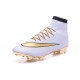 Chaussures Mercurial Superfly IV FG Nouvelle Pas Cher Blanc Or Noir