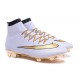 Chaussures Mercurial Superfly IV FG Nouvelle Pas Cher Blanc Or Noir