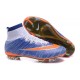 2016 Homme Chaussures Football Mercurial Superfly FG Bleu Orange Blanc