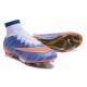 2016 Homme Chaussures Football Mercurial Superfly FG Bleu Orange Blanc