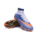 2016 Homme Chaussures Football Mercurial Superfly FG Bleu Orange Blanc