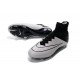 Chaussures Mercurial Superfly IV FG Nouvelle Pas Cher Blanc Noir Cuir