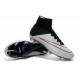 Chaussures Mercurial Superfly IV FG Nouvelle Pas Cher Blanc Noir Cuir