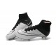 Chaussures Mercurial Superfly IV FG Nouvelle Pas Cher Blanc Noir Cuir