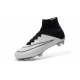 Chaussures Mercurial Superfly IV FG Nouvelle Pas Cher Blanc Noir Cuir