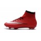 Chaussures Mercurial Superfly IV FG Nouvelle Pas Cher Rouge Noir Blanc