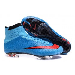 Chaussures Mercurial Superfly IV FG Nouvelle Pas Cher Bleu Rouge Noir