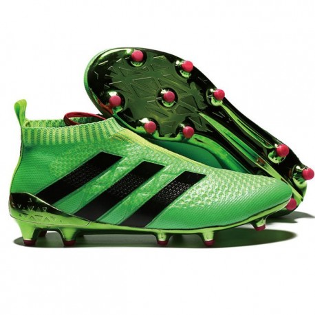 2016 Adidas Ace16+ Purecontrol FG/AG Chaussures de Football Solar Vert Noir Rose