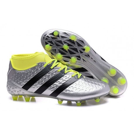 Chaussures de Football Hommes - adidas ACE 16.1 Primeknit FG/AG Noir Argenté Volt