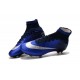 2016 Homme Chaussures Football Mercurial Superfly FG Bleu Royal Argent Bleu