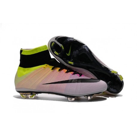 Chaussures Mercurial Superfly IV FG Nouvelle Pas Cher Blanc Noir Volt Orange Total