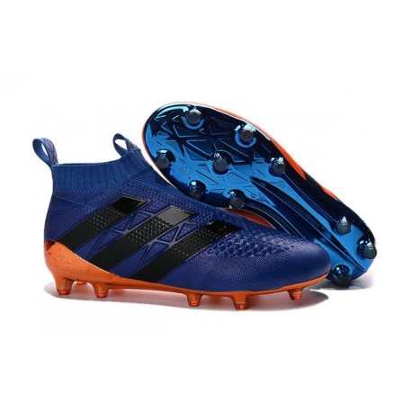 2016 Adidas Ace16+ Purecontrol FG/AG Chaussures de Football Bleu Orange Noir